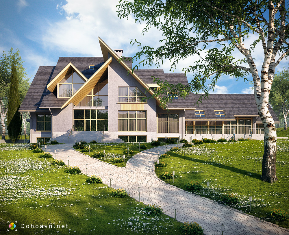 Giáo trình 3D studio max - vẽ cảnh ngôi nhà và khu vườn ngoại thất
