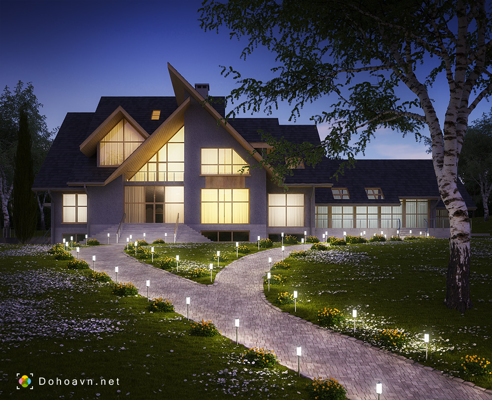 Giáo trình 3D studio max - vẽ cảnh ngôi nhà và khu vườn ngoại thất