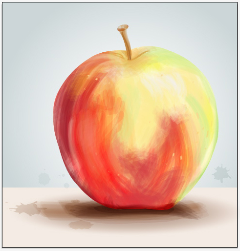 Tạo bức tranh sơn hình quả táo với tính năng Bristle Brush của Illustrator CS5