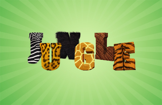 Jungle 3D text in Photoshop