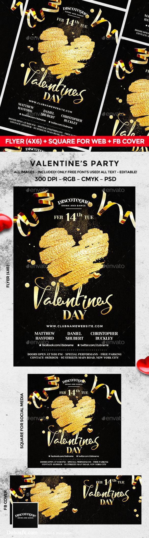 Valentines Day Flyer - Clubs & Parties Events