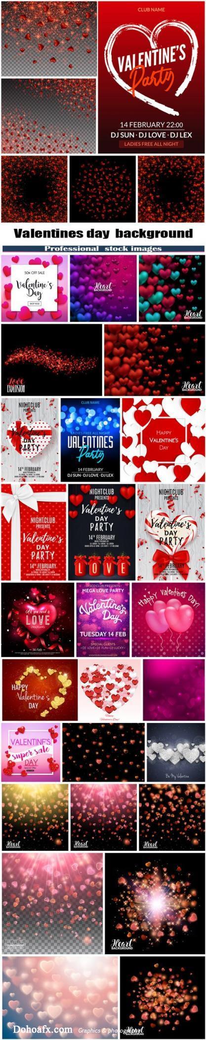 33 mẫu vector Valentines background tuyệt đẹp, down ngay